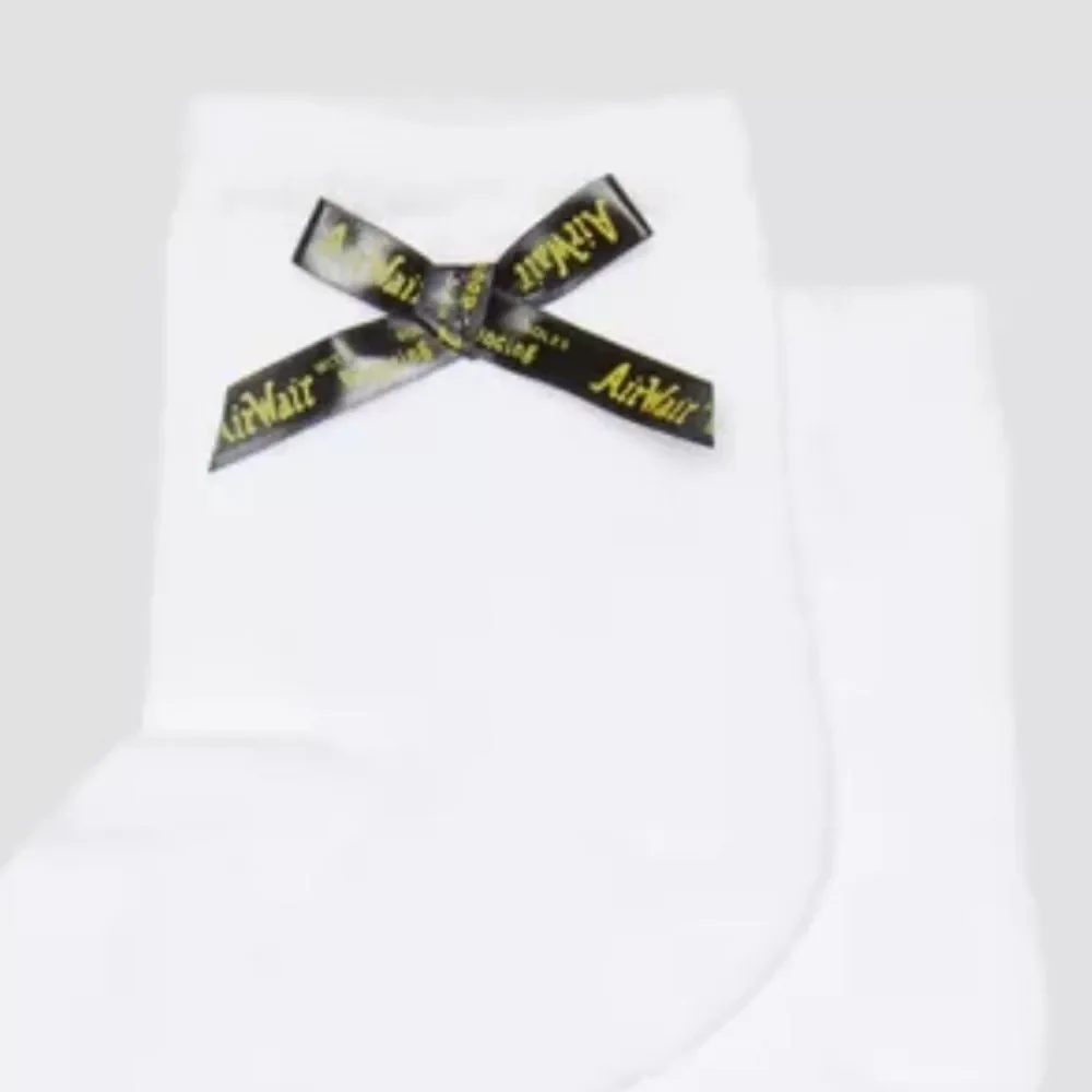 Dr. Martens M/L White Organic Cotton Blend Short Ankle Bow Socks